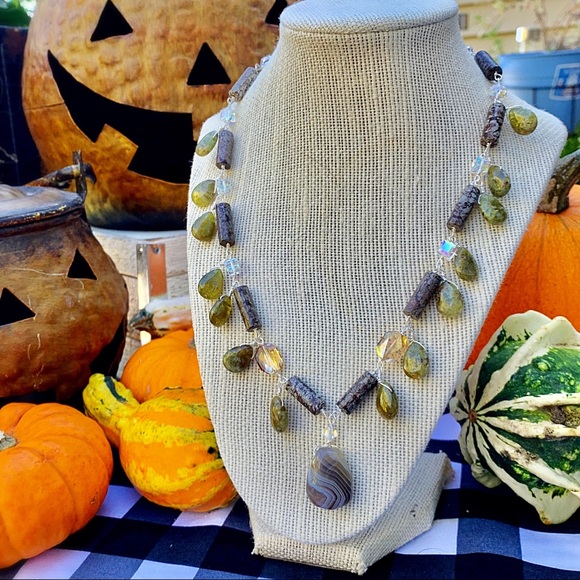 gabriella designs Jewelry - Handmade agate, gossamer garnet, + jasper necklace